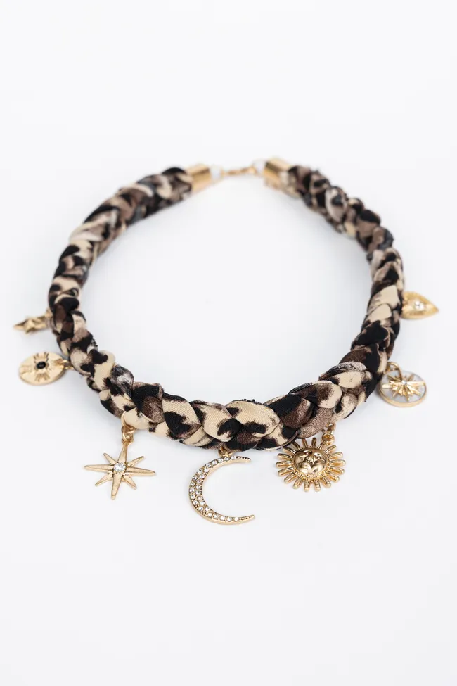 Ramona Leopard Scarf Charm Necklace sold by Pink Lily product image thumbnail 2