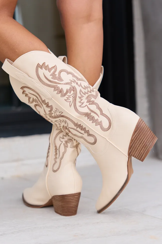 Amaya Beige Cowboy Boot sold by Pink Lily product image thumbnail 4