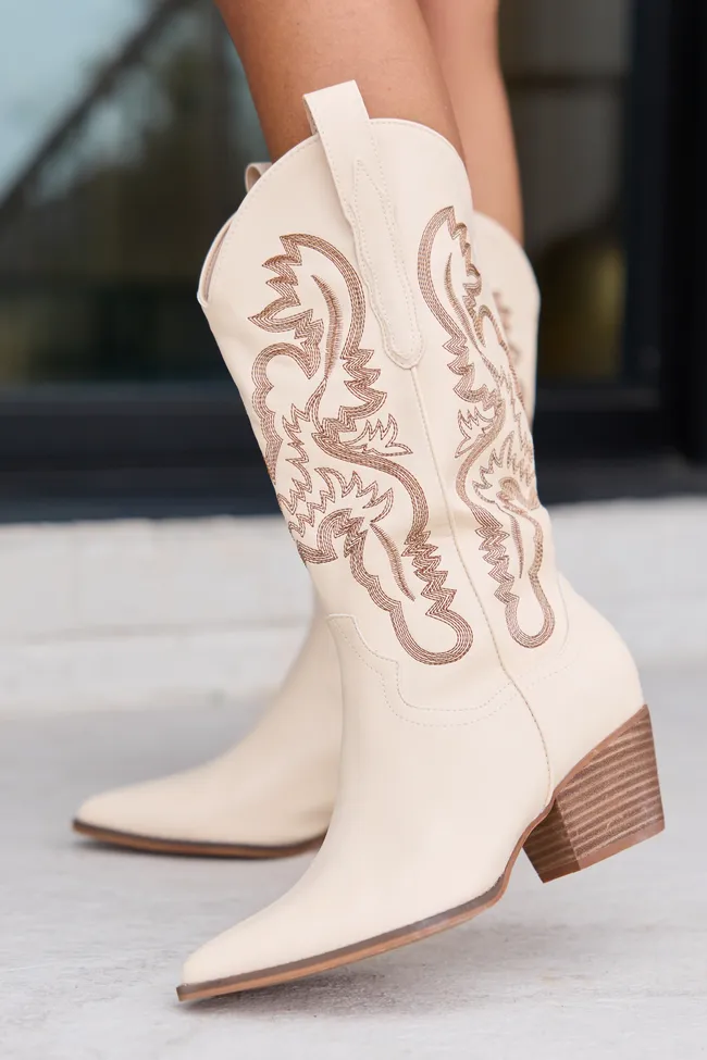 Amaya Beige Cowboy Boot sold by Pink Lily product image thumbnail 2