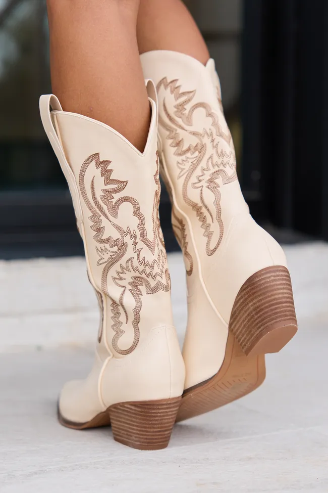 Amaya Beige Cowboy Boot sold by Pink Lily product image thumbnail 3