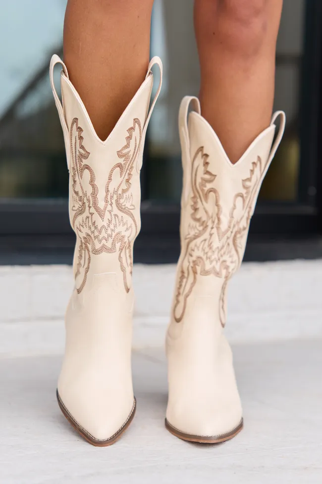 Amaya Beige Cowboy Boot sold by Pink Lily product image thumbnail 5