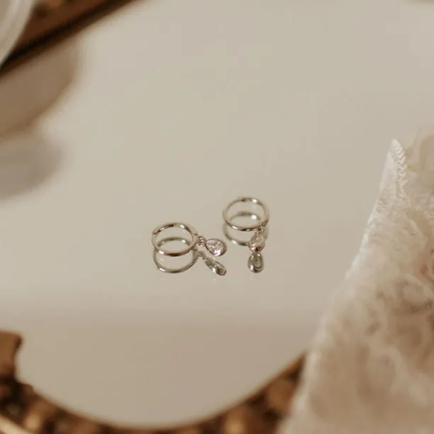 April Raindrop Dangle Hoop Earrings sold by Pink Lily product image thumbnail 3