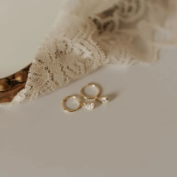 April Raindrop Dangle Hoop Earrings sold by Pink Lily product image thumbnail 5