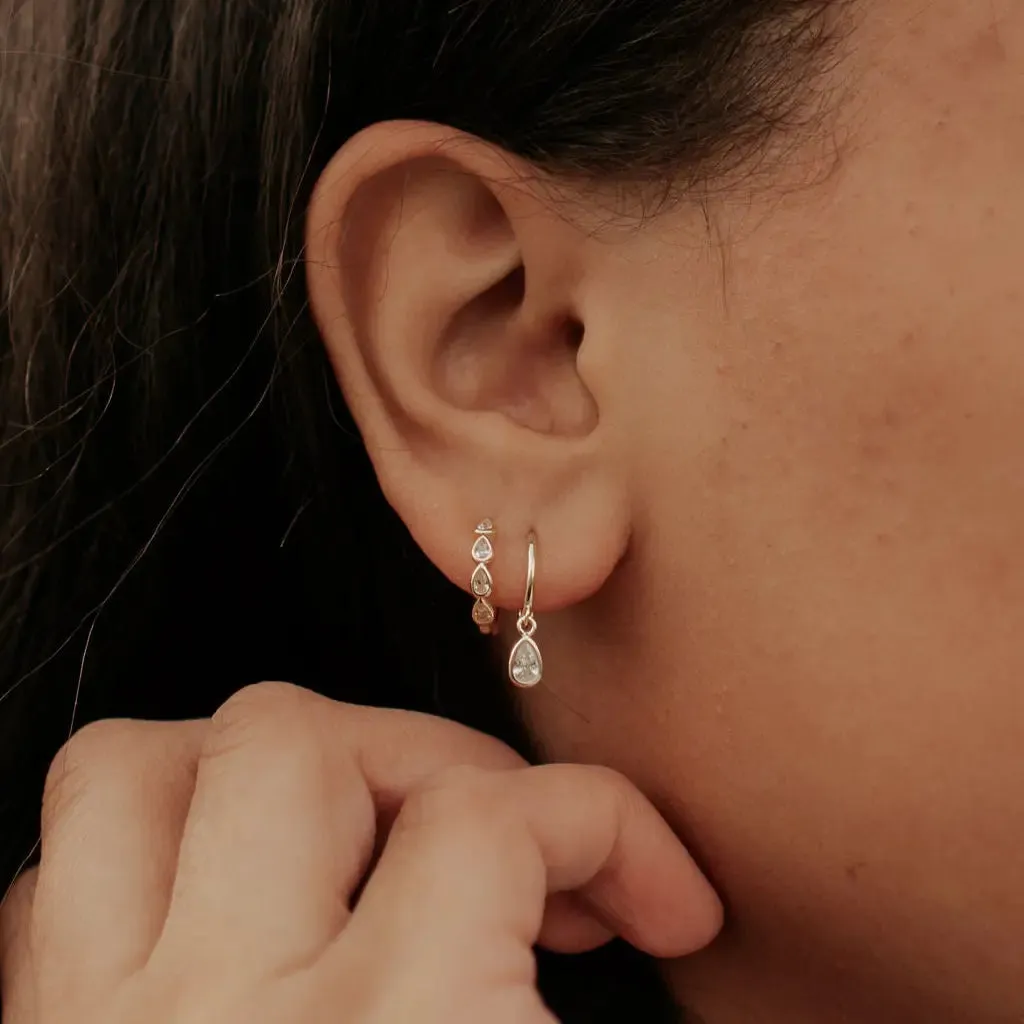 April Raindrop Dangle Hoop Earrings sold by Pink Lily product image thumbnail 2