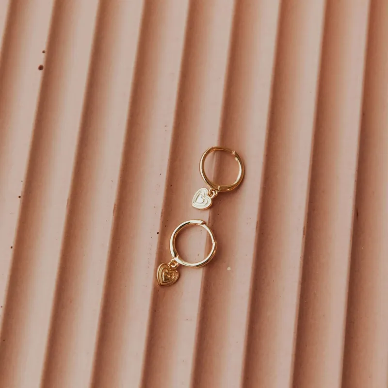 Lovestruck Heart Hoop Earrings sold by Pink Lily