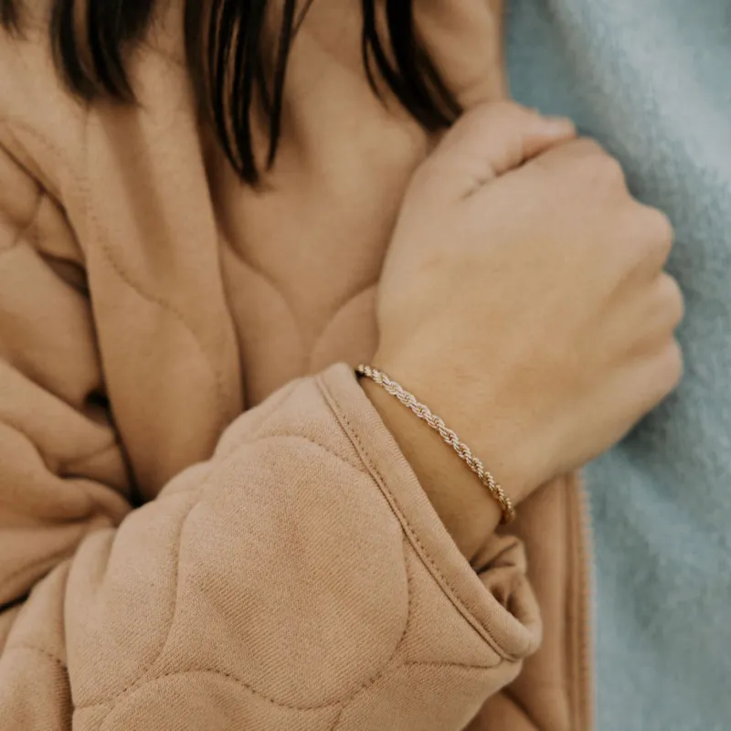 Naomi Gold Filled Rope Bracelet made by Pink Lily
