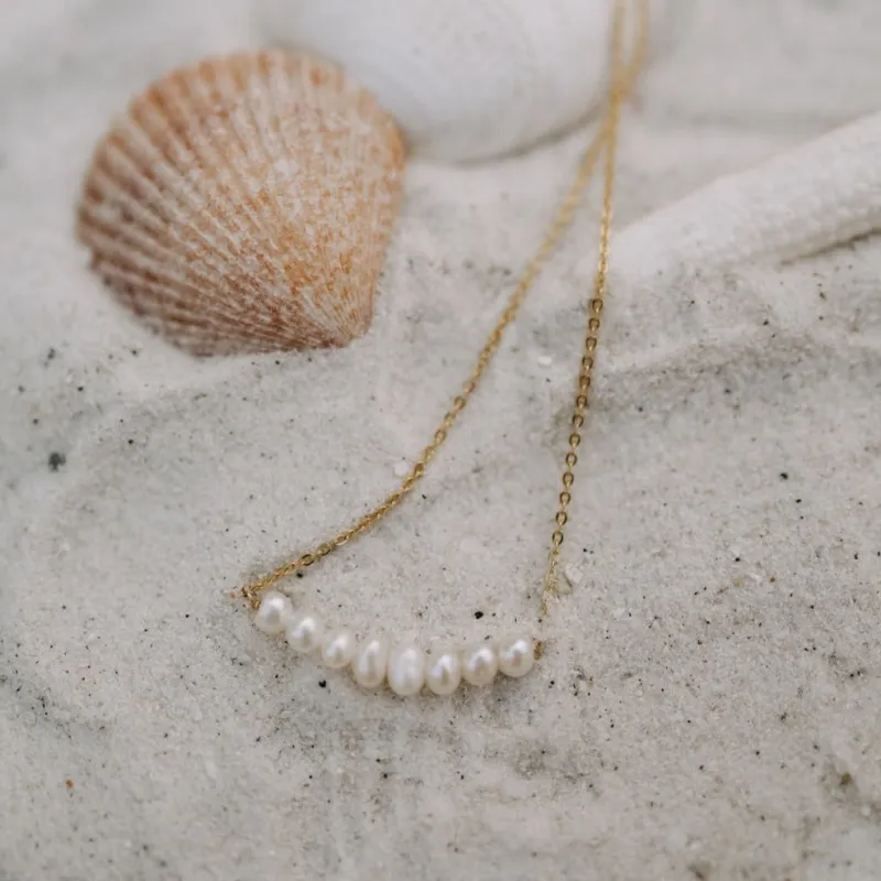 Oceanside Pearl Necklace made by Pink Lily