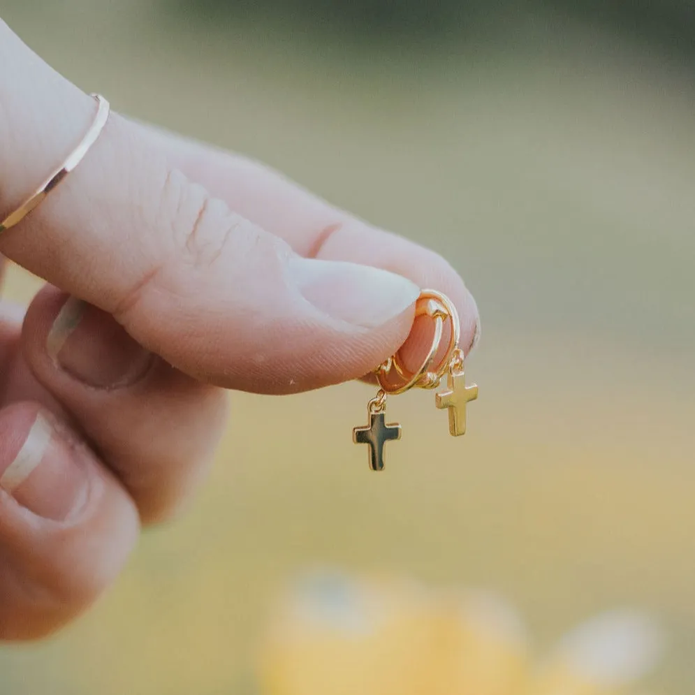 Cross Hoop Earrings sold by Pink Lily product image thumbnail 3