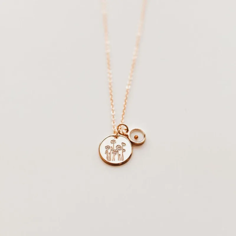 Poppy Necklace with Mustard Seed made by Pink Lily