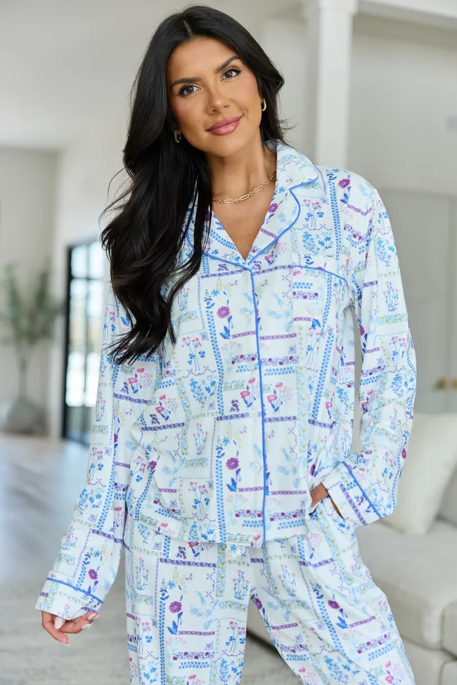 Cozy Crush Long Sleeve Pajama Top - Botanical Bliss sold by Pink Lily product image thumbnail 2