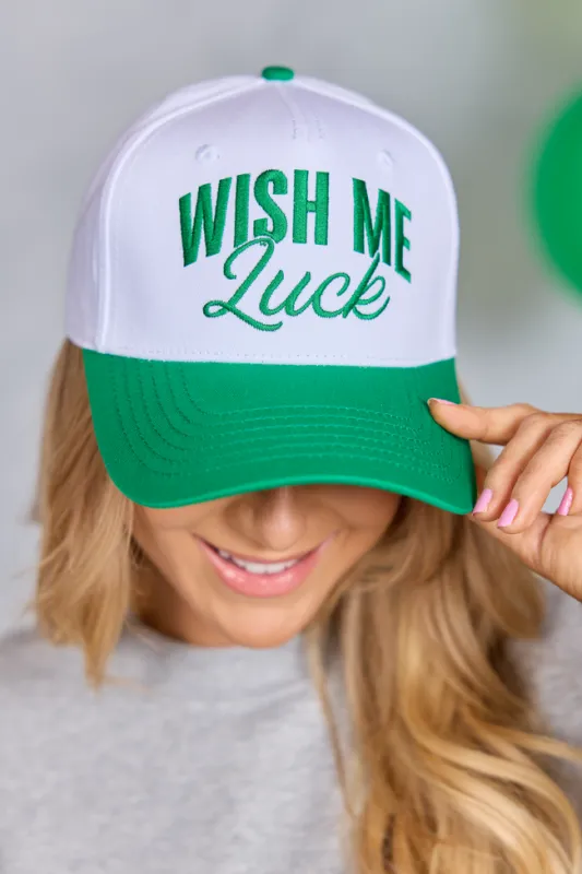 Wish Me Luck Dark Green and Khaki Trucker Hat SALE made by Pink Lily