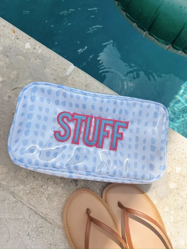 KenzKustomz Periwinkle Pebbles Clear Coat Large Bag - Stuff made by Pink Lily