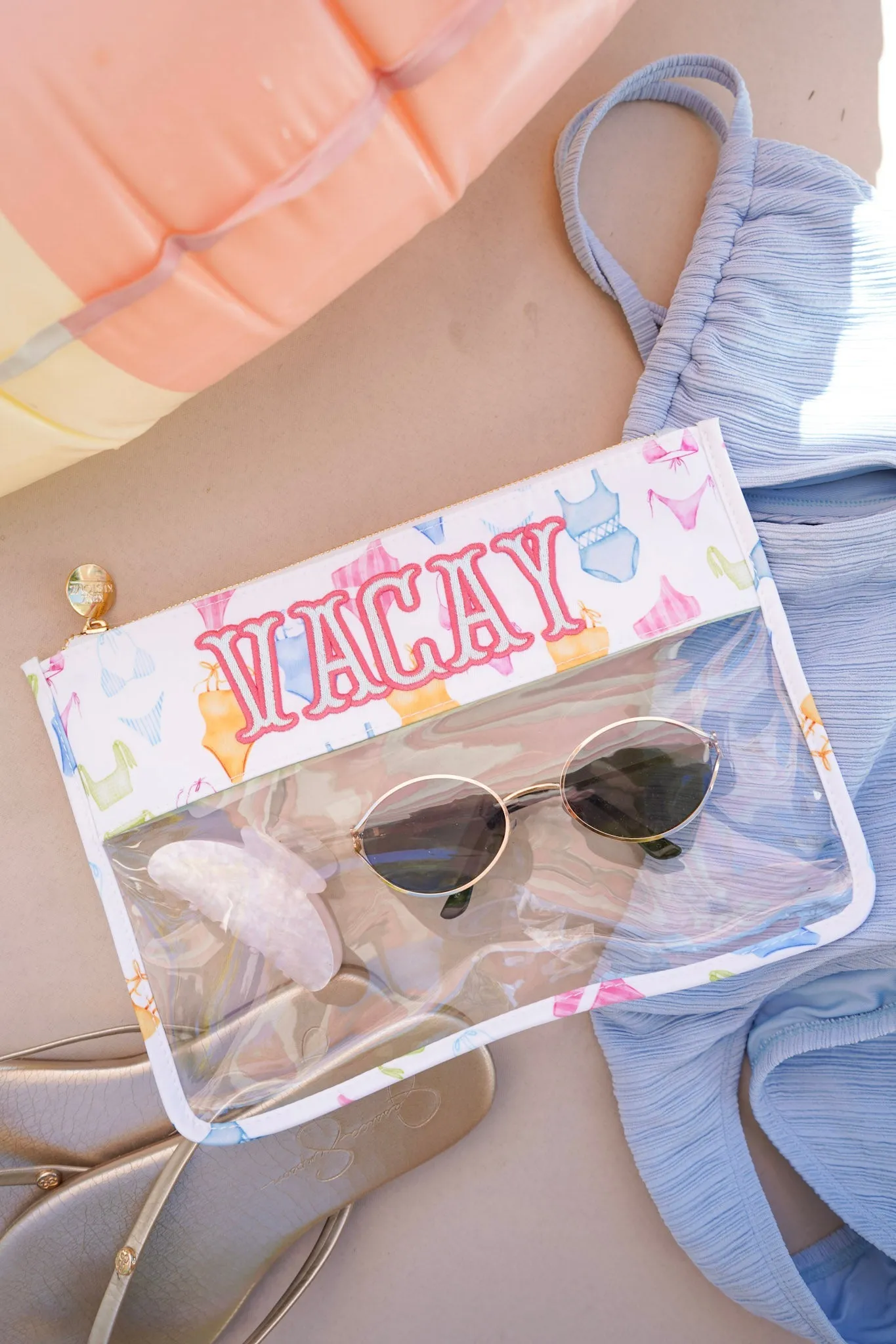 KenzKustomz Bikinis Clear Pouch - Vacay sold by Pink Lily