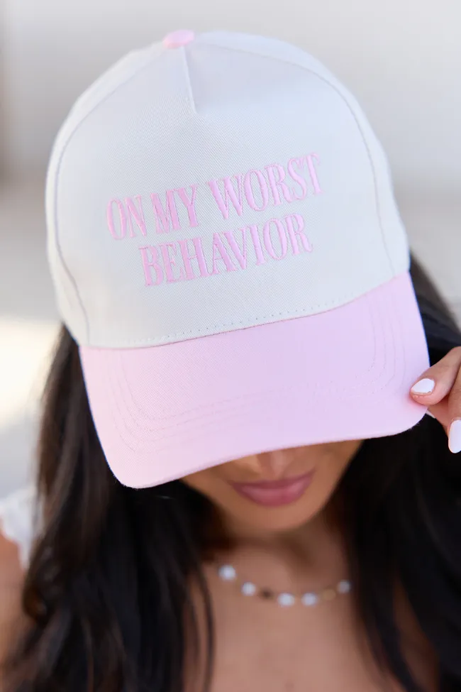 On My Worst Behavior Trucker Hat sold by Pink Lily product image thumbnail 3