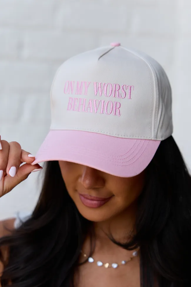 On My Worst Behavior Trucker Hat sold by Pink Lily
