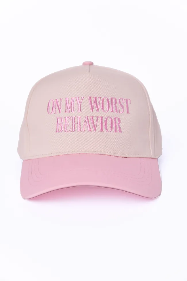 On My Worst Behavior Trucker Hat sold by Pink Lily product image thumbnail 2