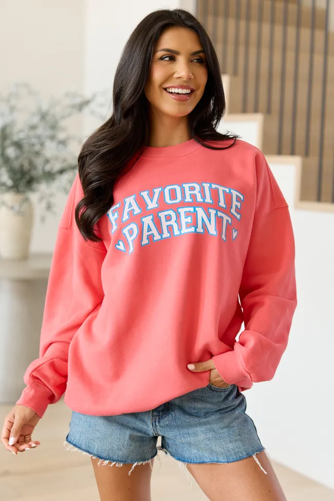 Favorite Parent Light Red Graphic Sweatshirt sold by Pink Lily product image thumbnail 3