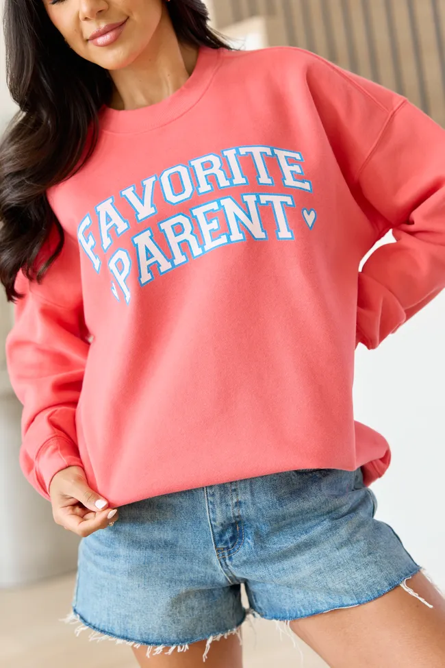 Favorite Parent Light Red Graphic Sweatshirt sold by Pink Lily product image thumbnail 2