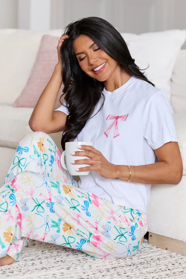 Good Things Multi Bow White Boxy Graphic Tee sold by Pink Lily product image thumbnail 2