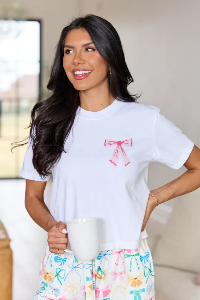 Good Things Multi Bow White Boxy Graphic Tee sold by Pink Lily product image thumbnail 3