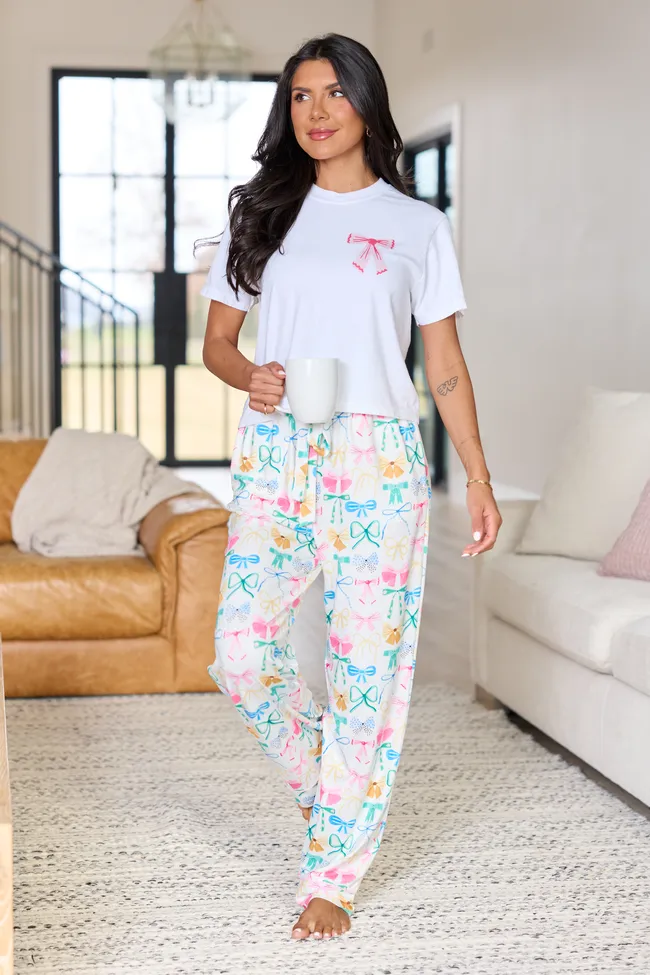 Good Things Multi Bow White Boxy Graphic Tee sold by Pink Lily product image thumbnail 5