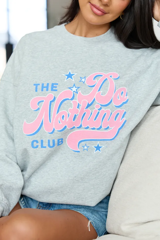 Do Nothing Club Light Grey Graphic Sweatshirt sold by Pink Lily product image thumbnail 2