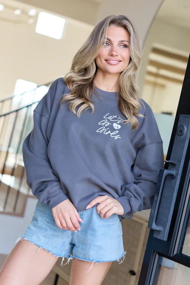 Lucky Cowgirl Dark Grey Graphic Sweatshirt sold by Pink Lily product image thumbnail 3
