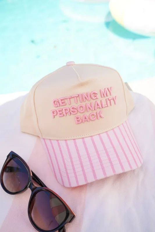 KenzKustomz Pink Stripe Trucker Hat - Getting my Personality Back made by Pink Lily