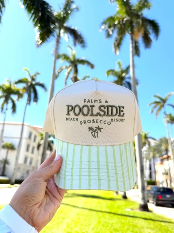 KenzKustomz Green Stripe Trucker Hat - Palms & Poolside made by Pink Lily
