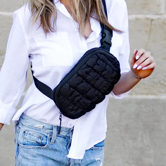 Anya Quilted Puffer Sling Crossbody Belt Bum Fanny Waist Bag sold by Pink Lily product image thumbnail 3