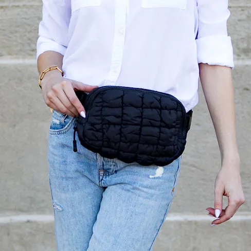 Anya Quilted Puffer Sling Crossbody Belt Bum Fanny Waist Bag sold by Pink Lily product image thumbnail 4