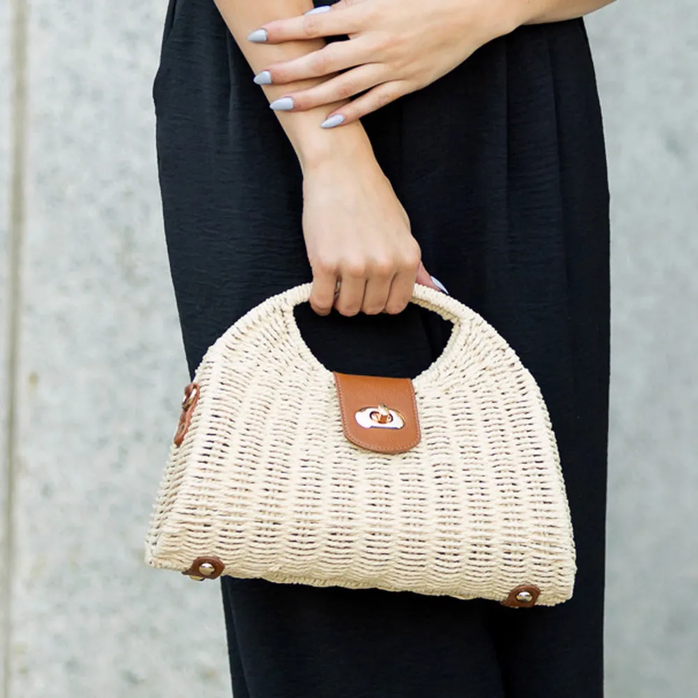 Stella Woven Straw Top Handle Crossbody Bag sold by Pink Lily product image thumbnail 5