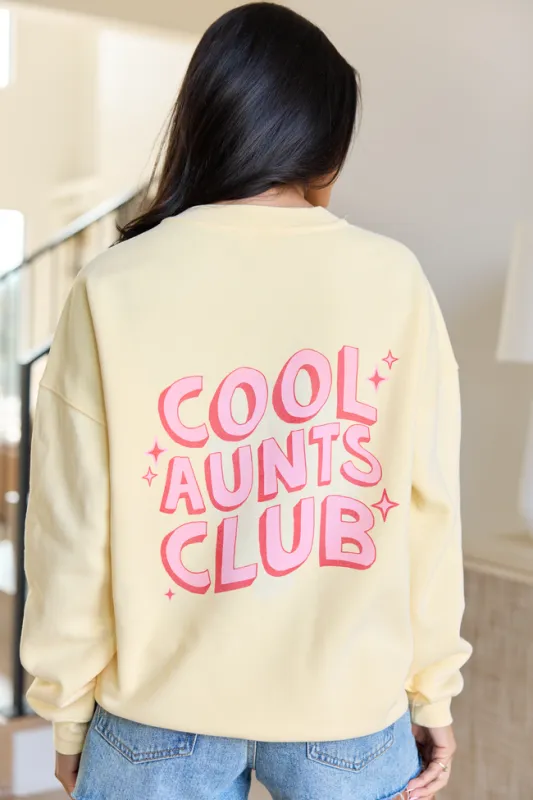 Cool Aunts Club Yellow Graphic Sweatshirt sold by Pink Lily
