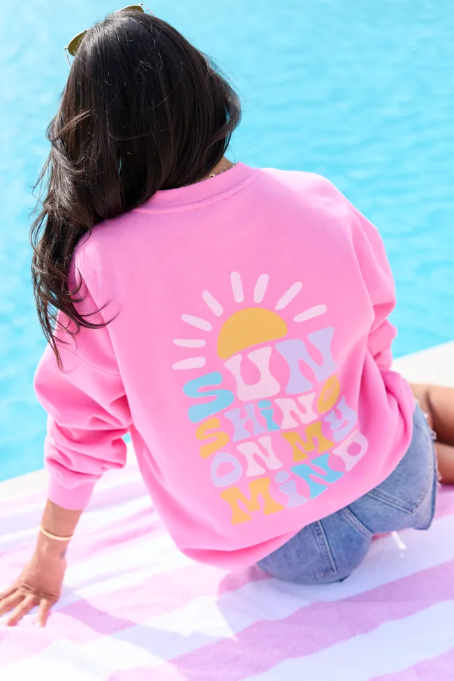 Sunshine On My Mind Pink Graphic Sweatshirt sold by Pink Lily product image thumbnail 2