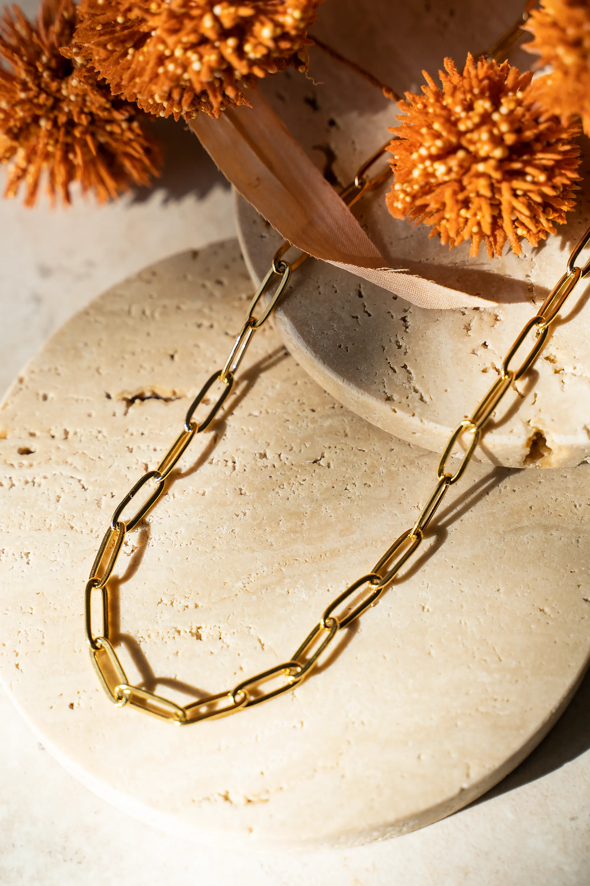 Shirin Gold Paperclip Chain Necklace sold by Pink Lily