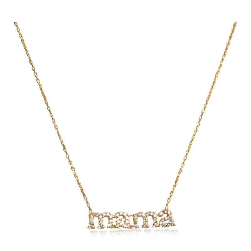 Mama Diamond Gold Necklace III made by Pink Lily