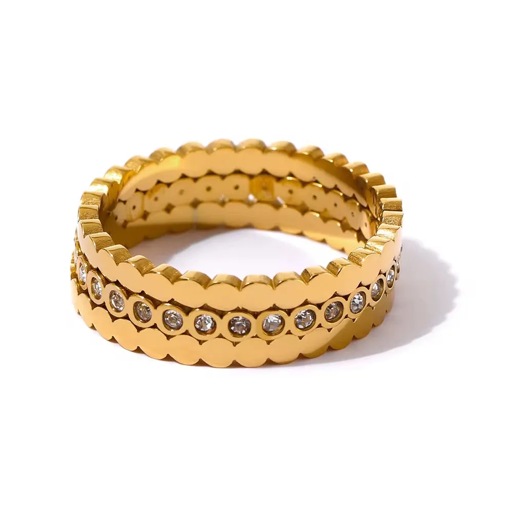 Ellie Gold Stacking Ring Set sold by Pink Lily