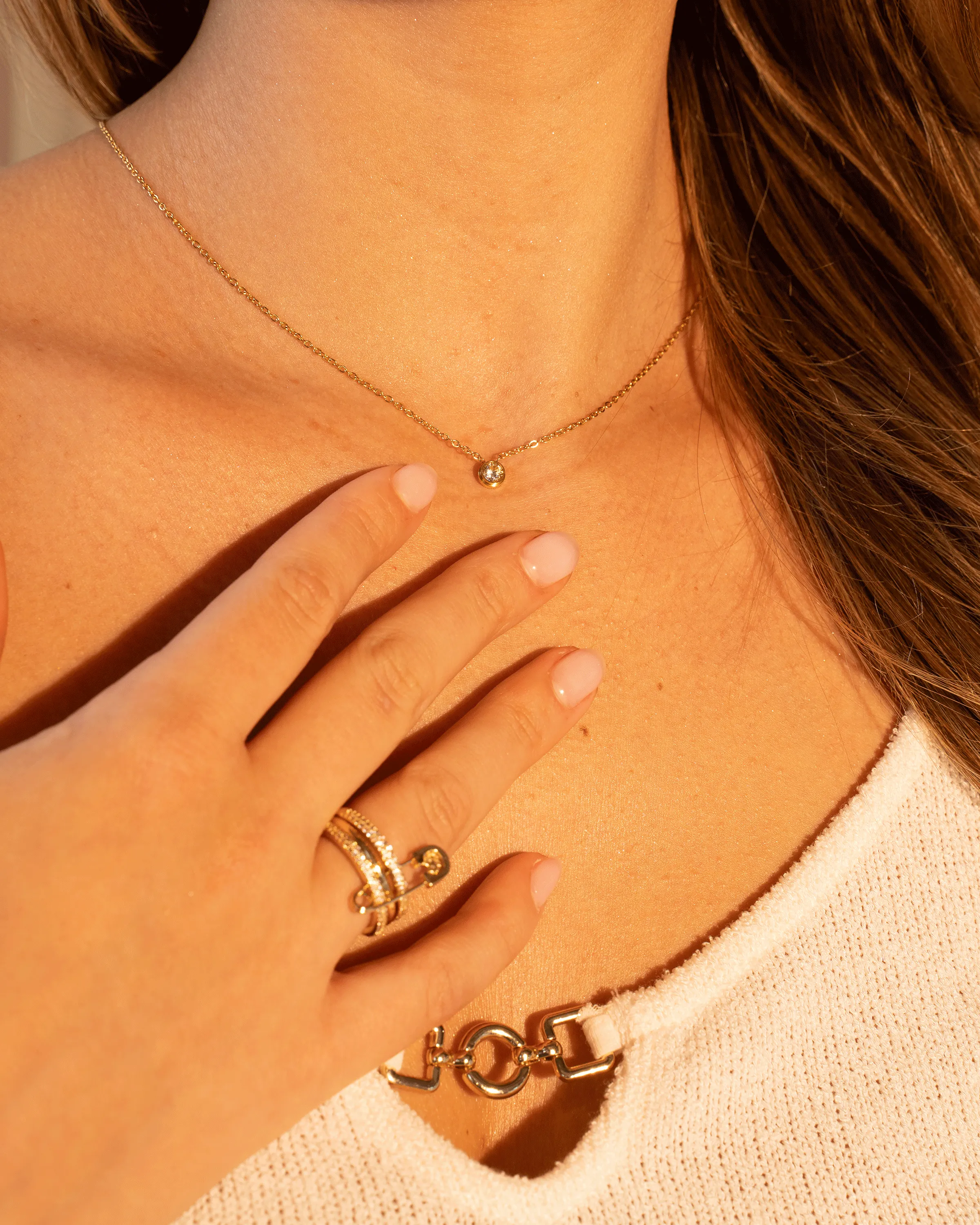 Emma Diamond Pendant Gold Necklace sold by Pink Lily product image thumbnail 3