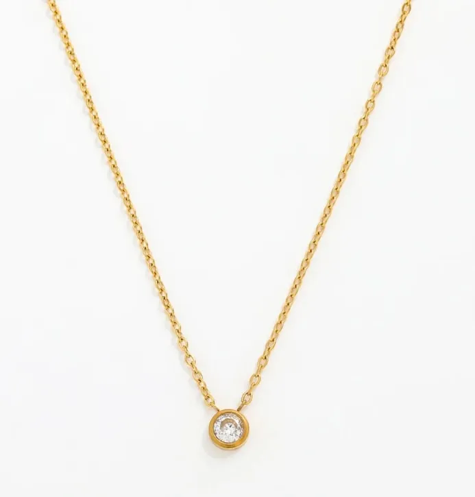 Emma Diamond Pendant Gold Necklace sold by Pink Lily