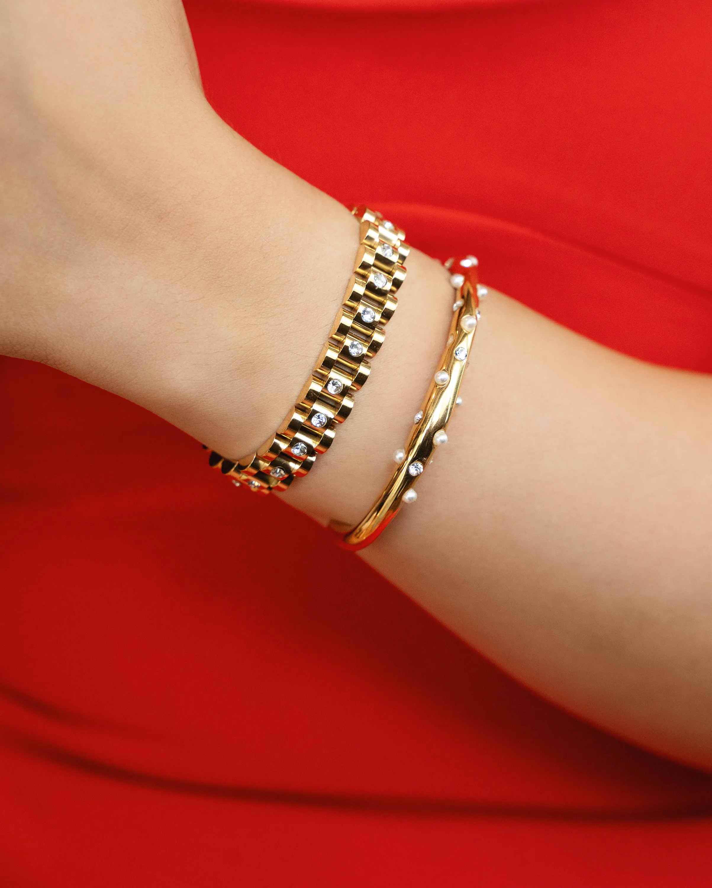 Colleen Gold Band Bracelet sold by Pink Lily product image thumbnail 2