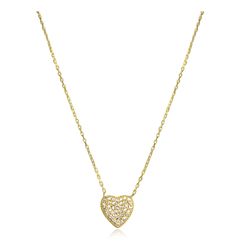 Angelie Diamond Heart Gold Necklace made by Pink Lily