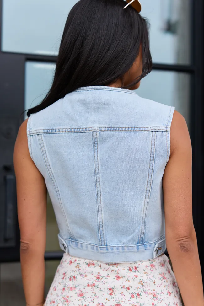 Anna Light Wash Denim Vest sold by Pink Lily product image thumbnail 5