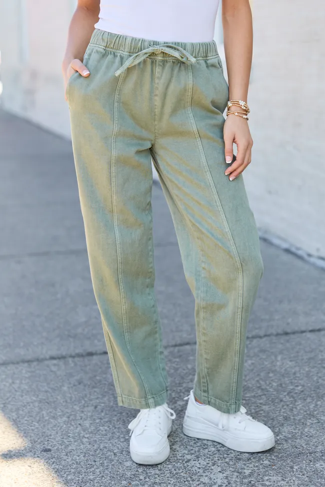 Danica Green High Rise Pull On Pants sold by Pink Lily product image thumbnail 2