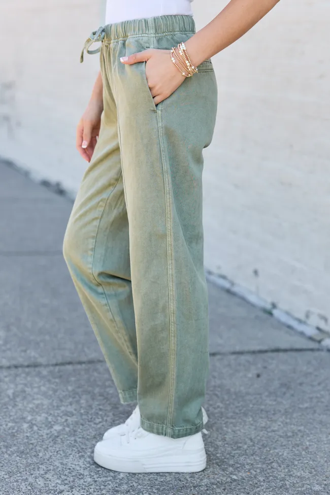 Danica Green High Rise Pull On Pants sold by Pink Lily product image thumbnail 3