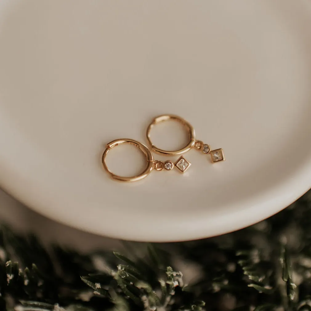 Willow Diamond Dangle Hoop Earrings sold by Pink Lily product image thumbnail 3