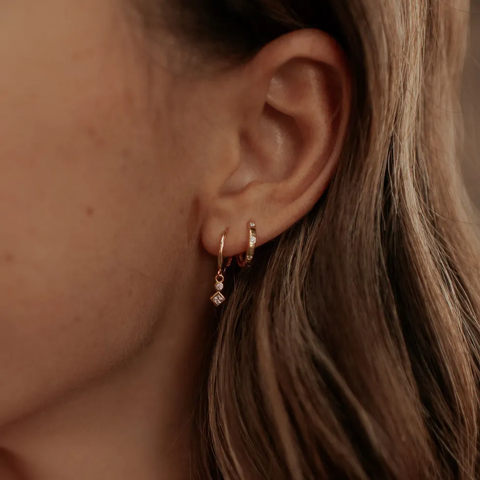 Willow Diamond Dangle Hoop Earrings sold by Pink Lily product image thumbnail 4