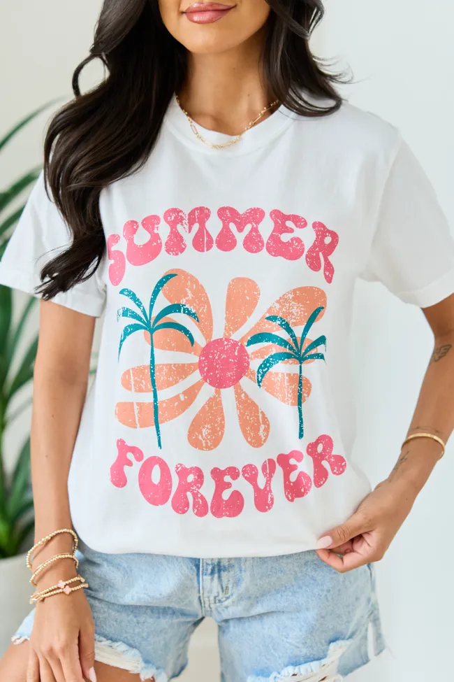Summer Forever White Graphic Tee sold by Pink Lily product image thumbnail 2