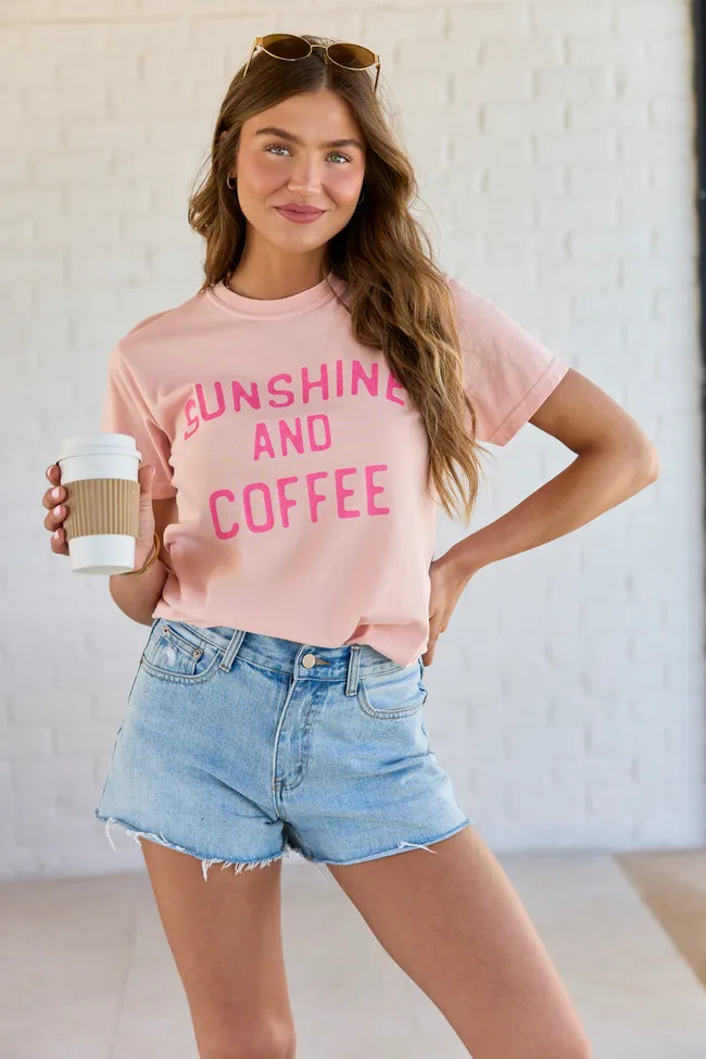 Sunshine And Coffee Orange Comfort Colors Graphic Tee sold by Pink Lily product image thumbnail 3