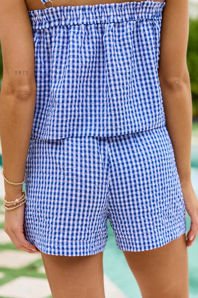 Greer Blue Gingham Shorts sold by Pink Lily product image thumbnail 4
