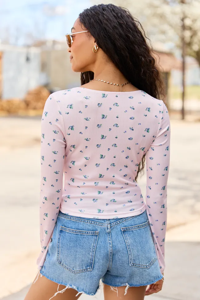 Cameron Pink Lace Trim Floral Top sold by Pink Lily product image thumbnail 5